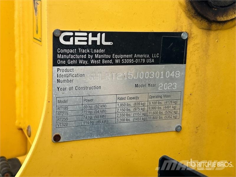 Gehl RT215 Compact Track Loader Skid steer mini nakladalci