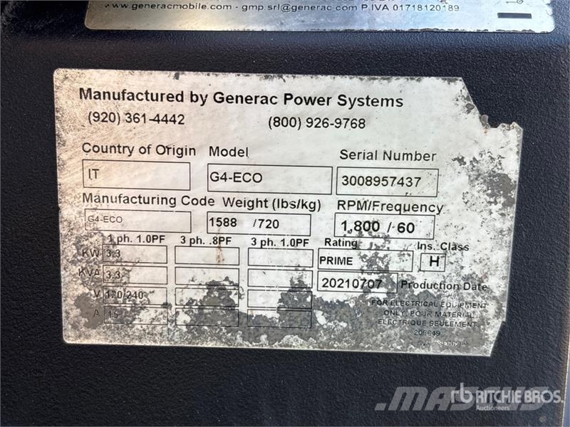 Generac G4-ECO 3.3 kW Light Tower Освітлювальні вежі