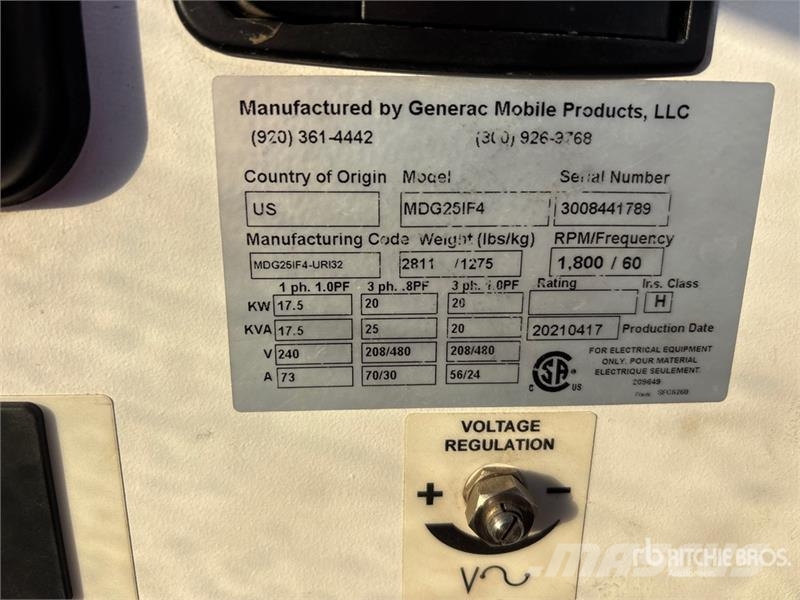 Generac MDG25IF4 20 kW Mobile Generator Set Diiselgeneraatorid