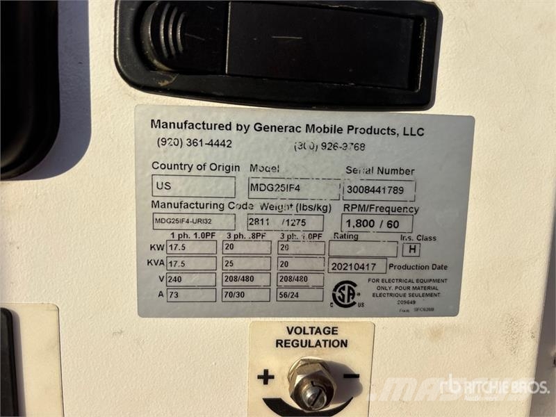 Generac MDG25IF4 20 kW Mobile Generator Set Diiselgeneraatorid