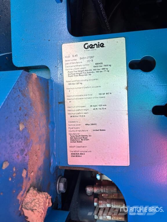 Genie S-45 4WD Diesel Telescopic Boom Lift Telescopic boom lifts