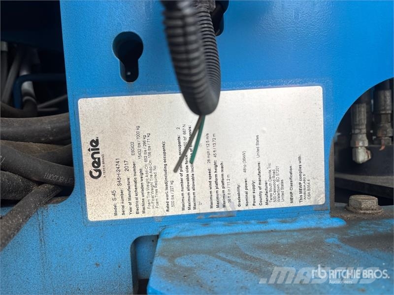 Genie S-45 4WD Diesel Telescopic Boom Lift Plataformas elevatórias telescópicas
