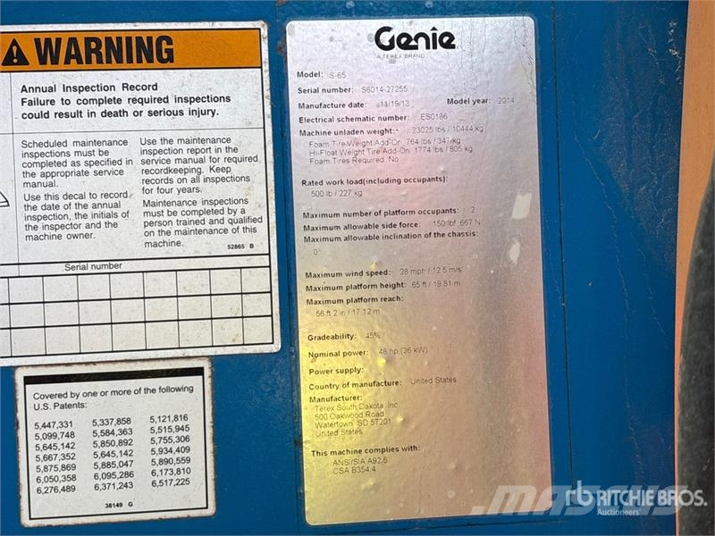 Genie S-65 4WD Diesel Telescopic Boom Lift Teleszkópos emelők