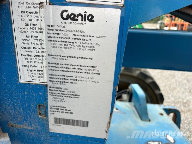 Genie Z-45/25 4WD Diesel Articulating Boom Lift (Inopera Piattaforme a braccio articolato