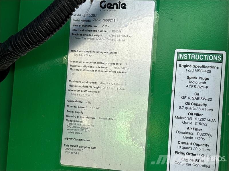 Genie Z-45/25J Karos emelők