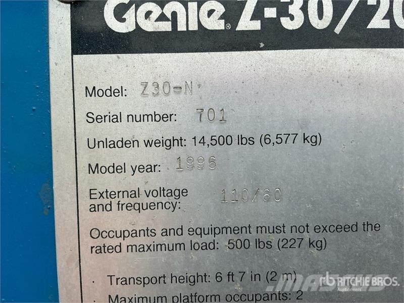 Genie Z30-N 2WD Electric Articulating Boom Lift Piattaforme a braccio articolato