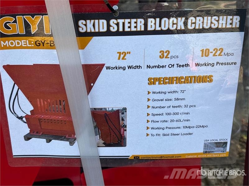  GIYI GY-BC72 Skid Steer Crusher (Unused) مكونات أخرى