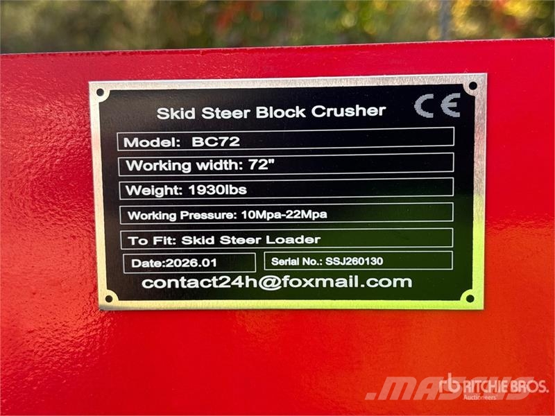  GIYI GY-BC72 Skid Steer Crusher (Unused) مكونات أخرى