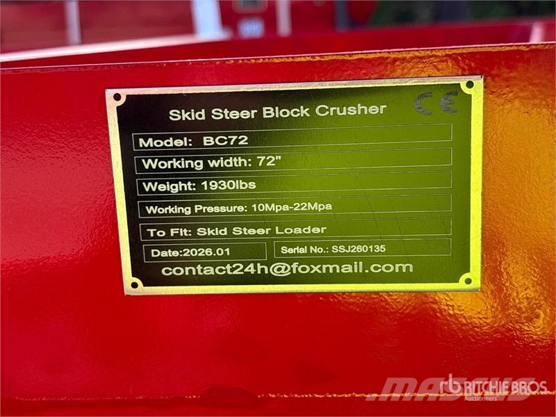  GIYI GY-BC72 Skid Steer Crusher (Unused) مكونات أخرى