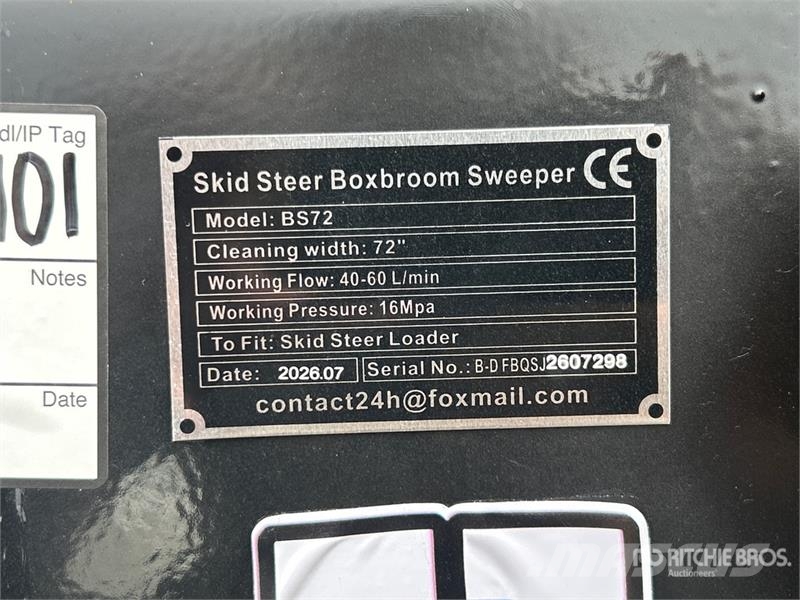 GIYI GY-BS72 72 in Skid Steer Sweeper (Unused) Süpürgeler