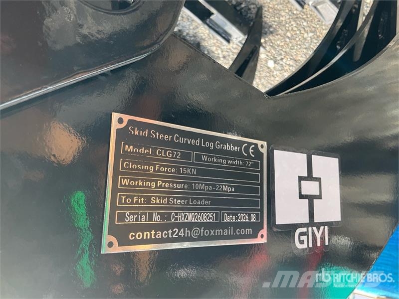 GIYI GY-CLG72 72 in Skid Steer Grapple (Unused) Grabeži