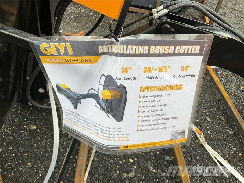 GIYI GY-ECA74 54 in Articulating Skid Steer Brush ماكينات جز العشب