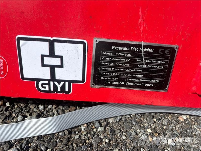 GIYI GY-EDM320 39 in Excavator Disc Mulcher (Unuse Other components