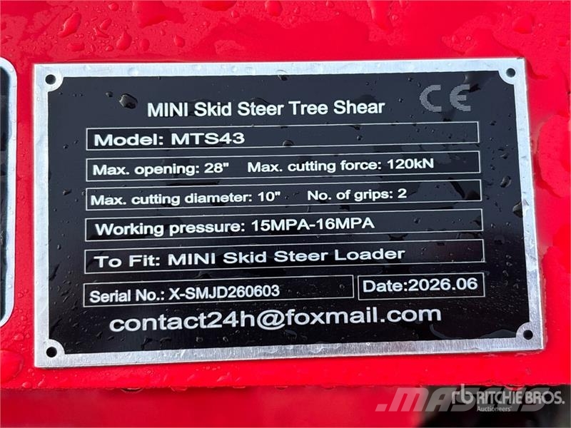 GIYI GY-MTS43 10 in Mini Skid Steer Tree Shear (Un Other components