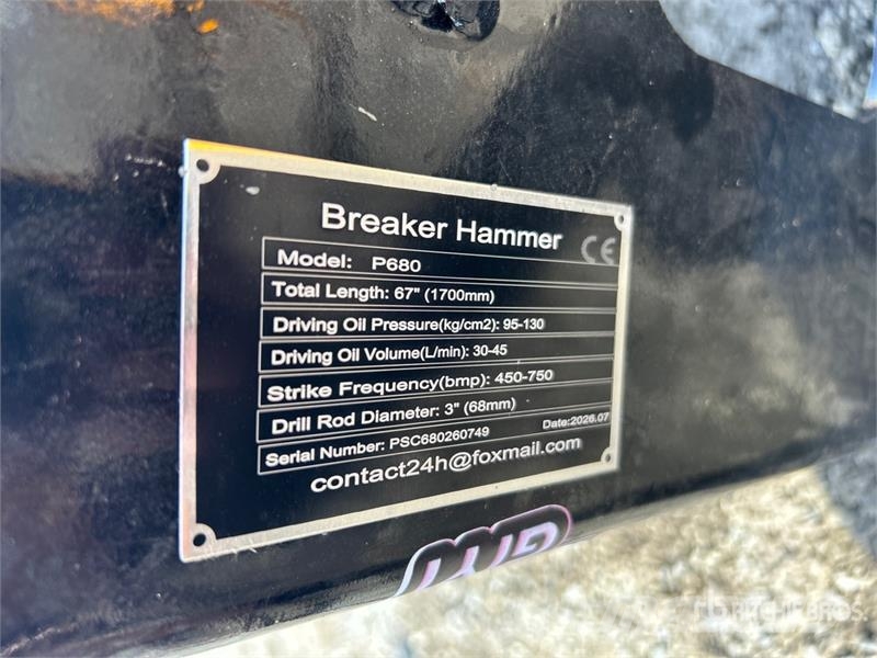 GIYI GY-P680 60 in Skid Steer Breaker (Unused) Hydraulik / Trykluft hammere