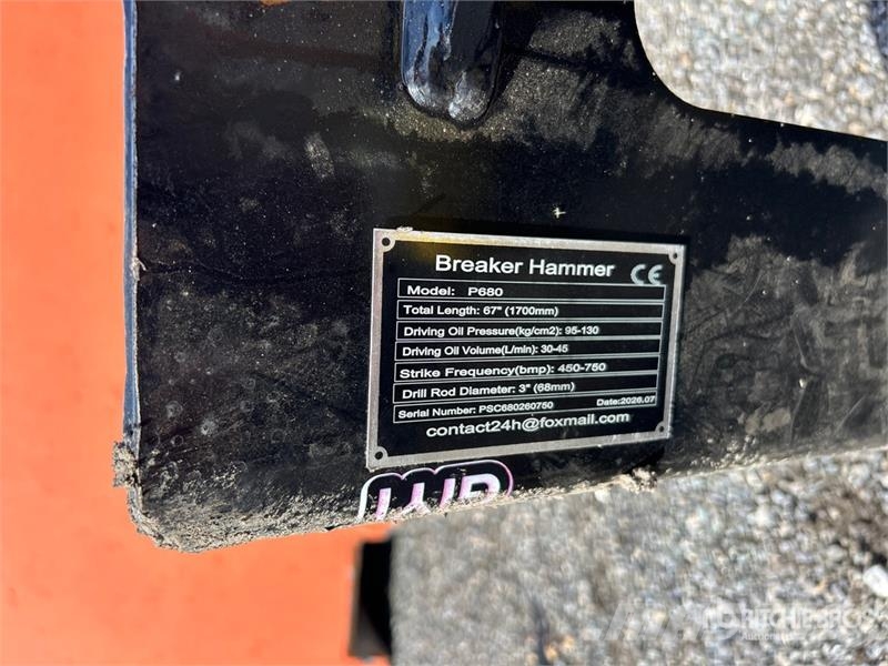 GIYI GY-P680 60 in Skid Steer Breaker (Unused) Hydraulik / Trykluft hammere