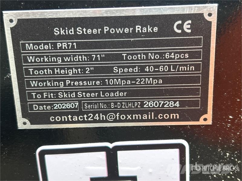 GIYI GY-PR71 71 in Skid Steer Power Rake (Unused) Other components