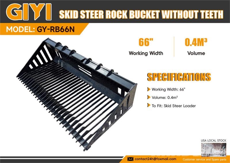 GIYI GY-RB66N 66 in Rock Skid Steer Bucket (Unused Kašike / Korpe
