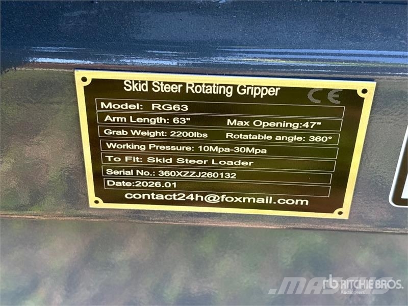 GIYI GY-RG63 Rotating Skid Steer Grapple (Unused) Kourat