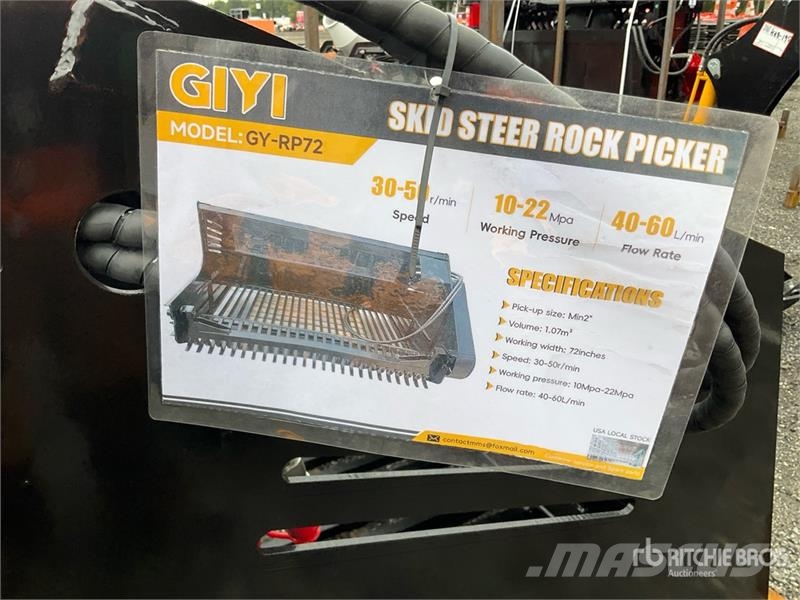 GIYI GY-RP72 72 in Skid Steer Rock Picker (Unused) 石磔除去機