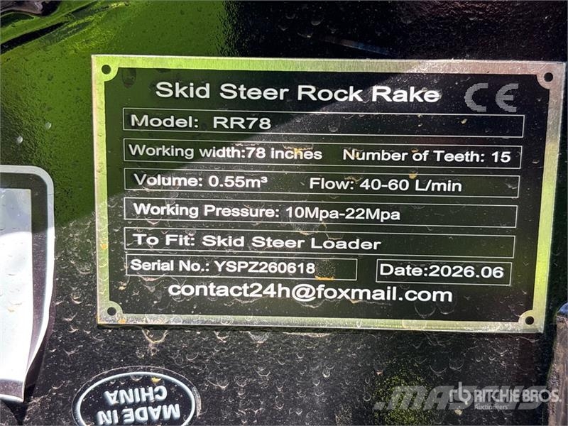 GIYI GY-RR78 72 in Rock Rake (Unused) Other components