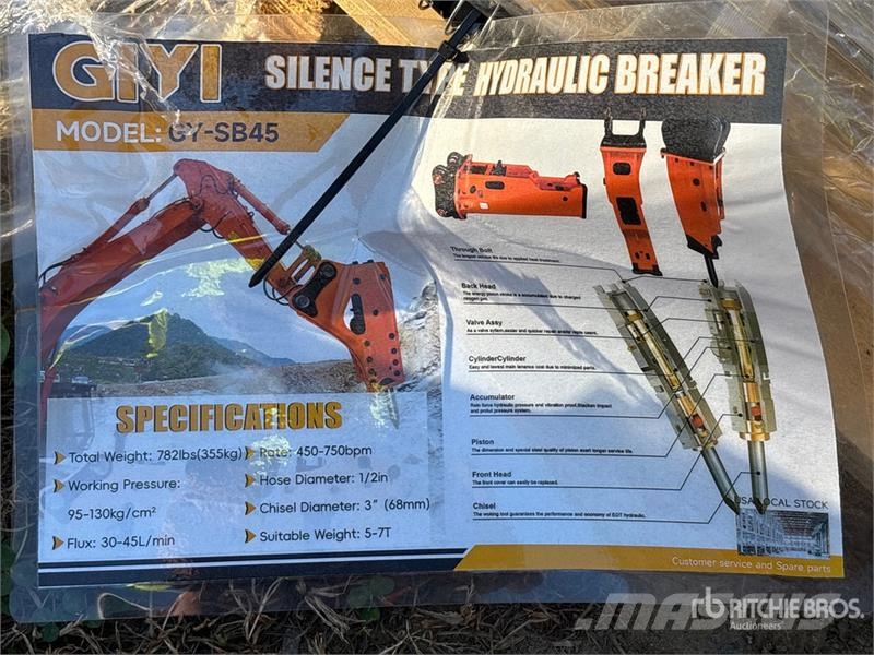 GIYI GY-SB45 Silent Hydraulic Breaker (Unused) Hüdrohaamrid