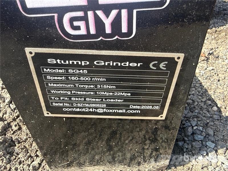 GIYI GY-SG45 8 in Stump Grinder (Unused) Other components