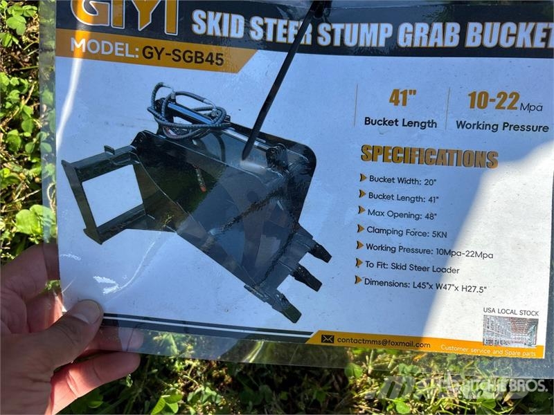 GIYI GY-SGB45 Stump Skid Steer Grapple Bucket (Unu Grappin