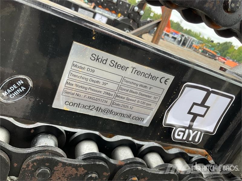  GIYI GY-X39 39 in Mini Mini Skid Steer Trencher (U Trenchers