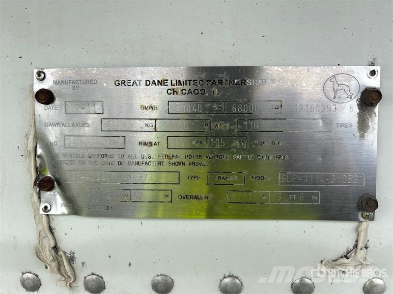Great Dane 53 ft x 102 in T/A Refrigerated Trailer Temperature controlled semi-trailers