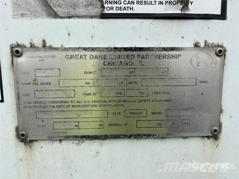 Great Dane Ccc-3314-01053 53 ft x 102 in T/A Van Trailer 箱體拖車