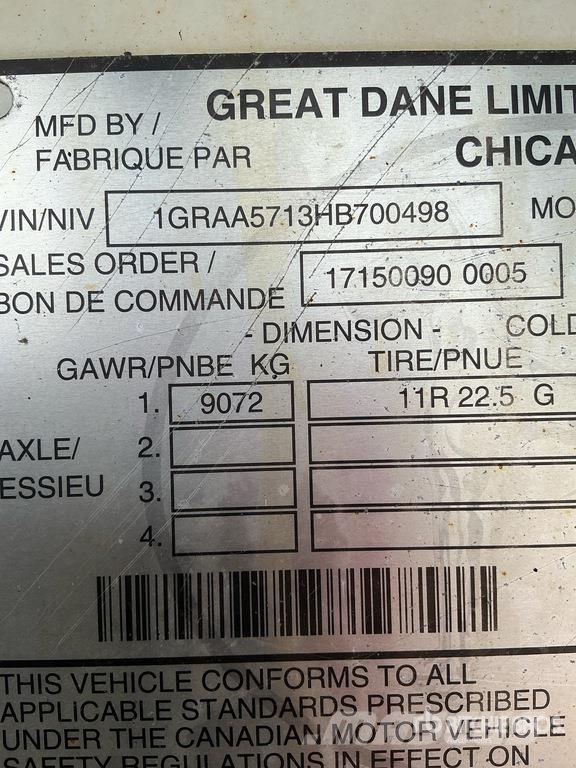 Great Dane ECL-1112-12299 28 ft x 102 in S/A Multi -Temp Refr Ημιρυμούλκες ψυγείο