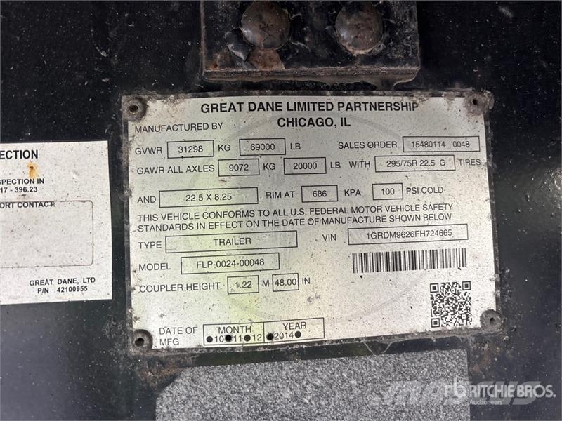 Great Dane Flp-0024-00048 48 ft T/A Flatbed Trailer Plato/keson prikolice