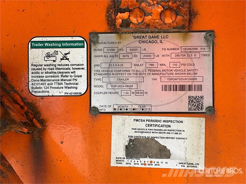 Great Dane FSP-0024-00099 36 ft T/A Flatbed Trailer Причепи-платформи/бокове розвантаження