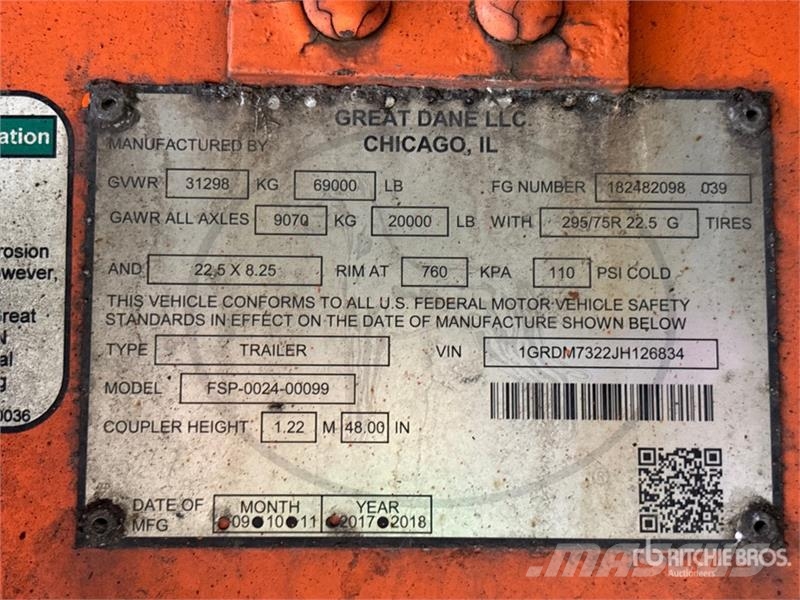 Great Dane FSP-0024-00099 36 ft T/A Flatbed Trailer Прицепы-платформы/боковая разгрузка