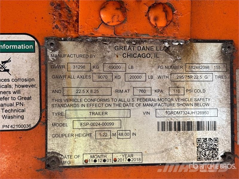 Great Dane FSP-0024-00099 36 ft T/A Flatbed Trailer Прицепы-платформы/боковая разгрузка