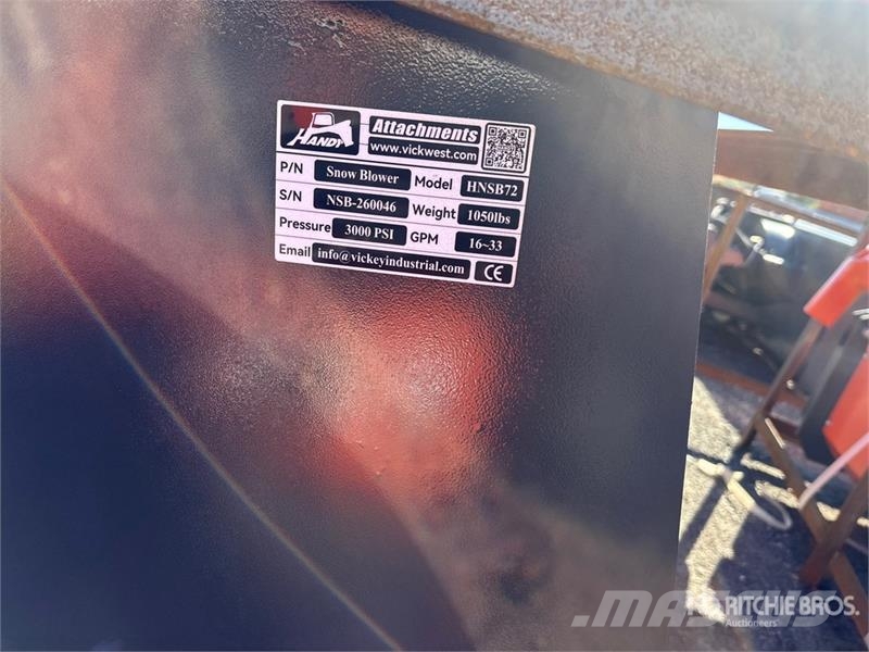 Handy Hnsb72 72 in Snow Blower - Fits Skid Steer Loader 掃雪機