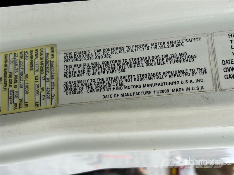 Hino 268 Cabines e interior