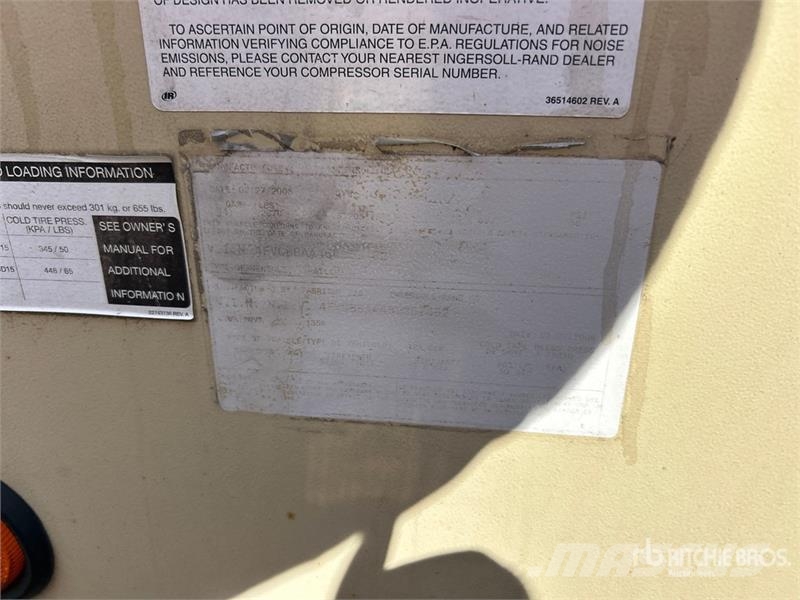 Ingersoll Rand 185 cfm Mobile Air Compressor Compressors