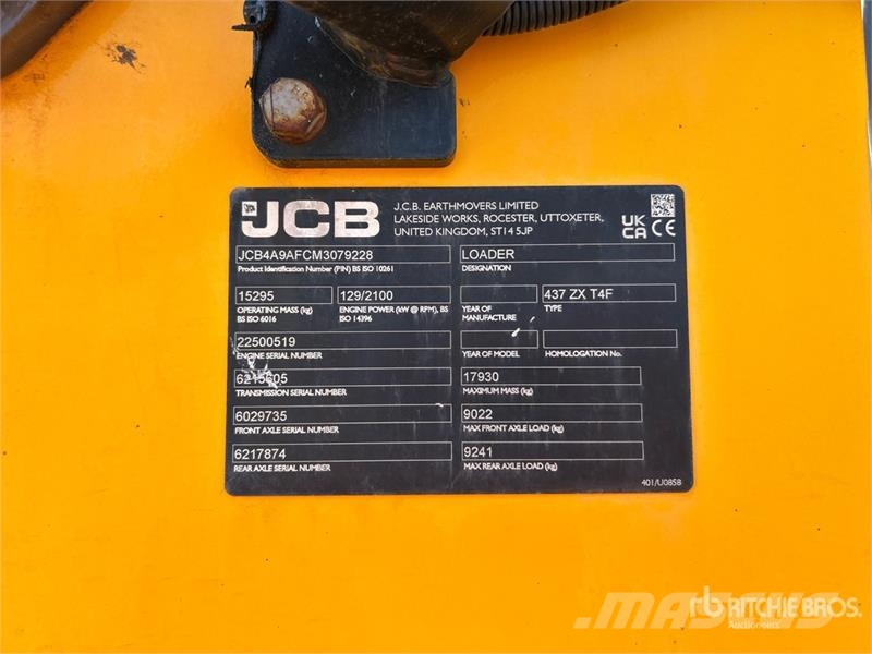 じゅん Purchase Jcb 437ZXT4F wheel loaders, Bid & Buy on Auction - Mascus