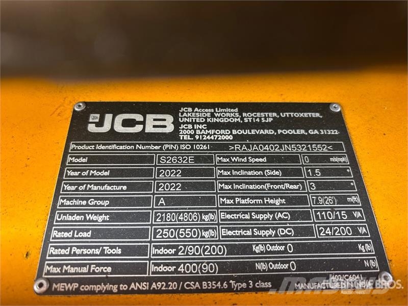 JCB S2632E Electric Scissor Lift رافعات مقصية الشكل
