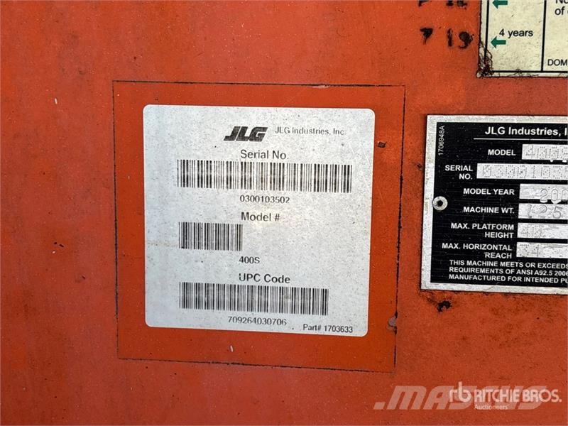 JLG 400S 4WD Diesel Telescopic Boom Lift ブームリフト 直伸型