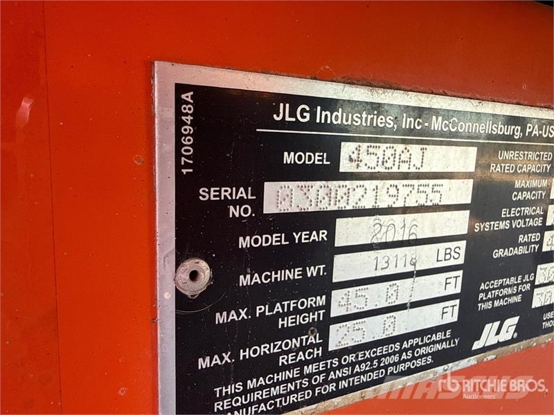 JLG 450AJ 4WD Diesel Articulating Boom Lift Piattaforme a braccio articolato