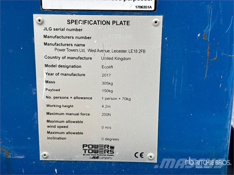 JLG ECOLift Self Propelled Personnel Lift 建筑机械-其他