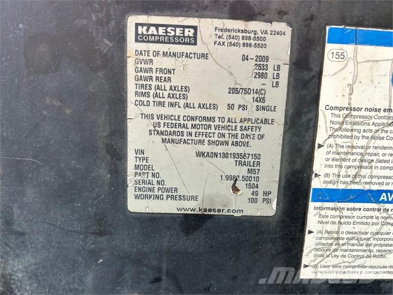 Kaeser 210 cfm Mobile Air Compressor Kompresori