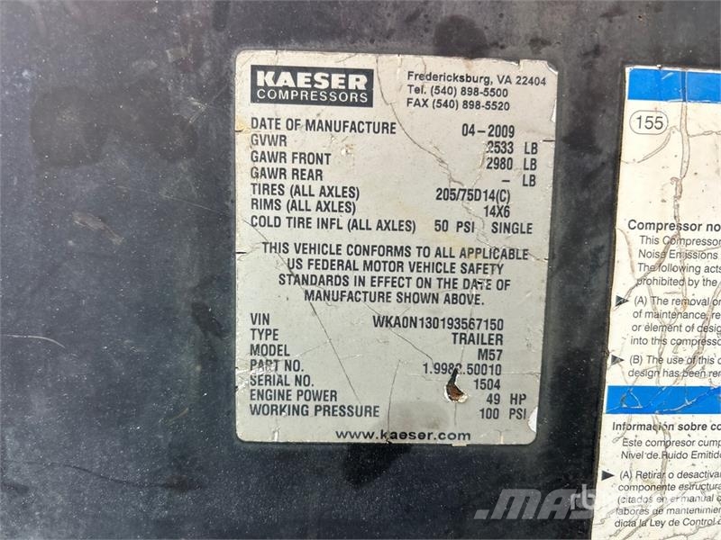 Kaeser 210 cfm Mobile Air Compressor Kompresori