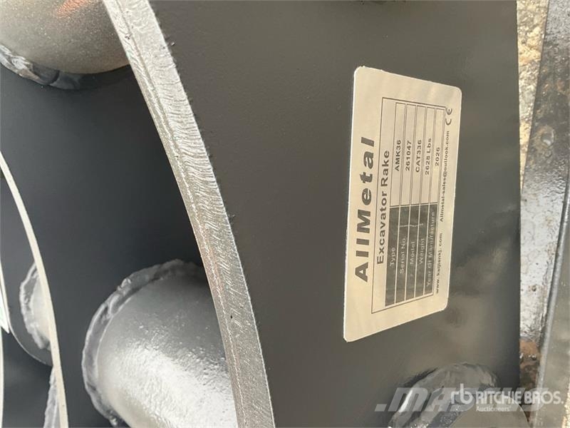 KJ AMK36 65 in Excavator Rake - Fits Cat 336 / 30 - 3 Zgrabiarki i przetrząsacze