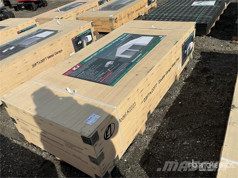 KJ K2223 23 ft x 22 ft Double Garage Metal Storage Bu Teräsrunkorakennukset