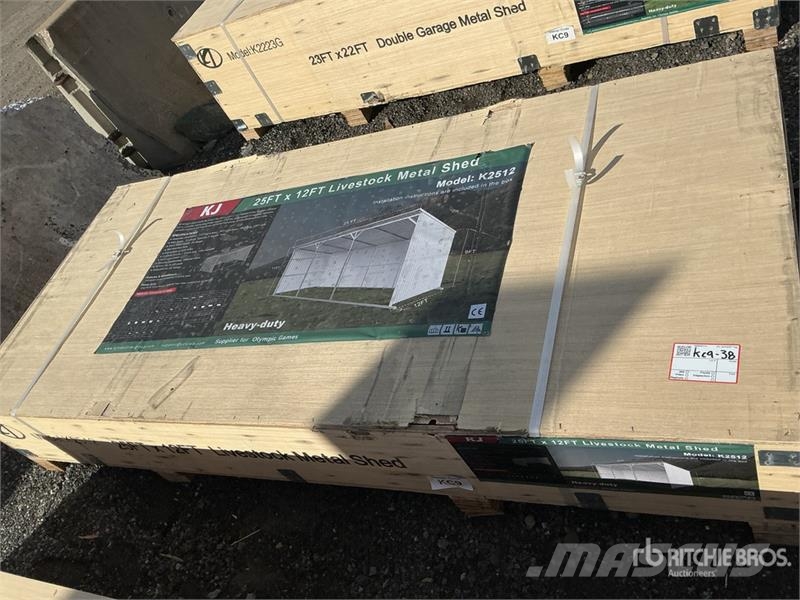 KJ K2512 12 ft x 25 ft Metal Livestock Shelter (Unuse Други машини за животновъдство и аксесоари
