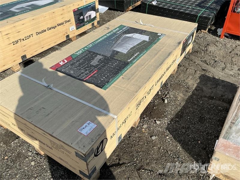 KJ K2512 12 ft x 25 ft Metal Livestock Shelter (Unuse Други машини за животновъдство и аксесоари